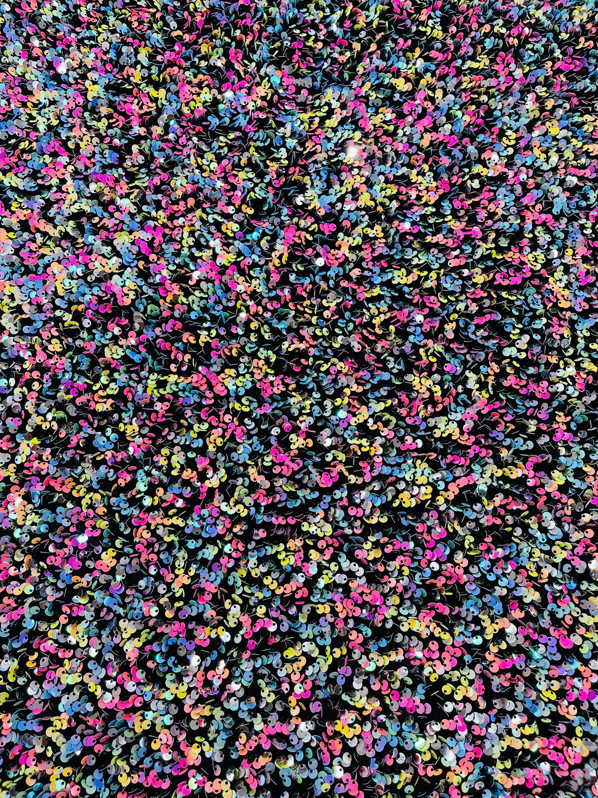 Confetti Sequin Stretch Velvet Fabric - Black, Lilac, Light Blue, Pink, Black Multi, 54" Width (1 Yard)