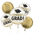 Graduation Balloon Bouquet Gold Glitter