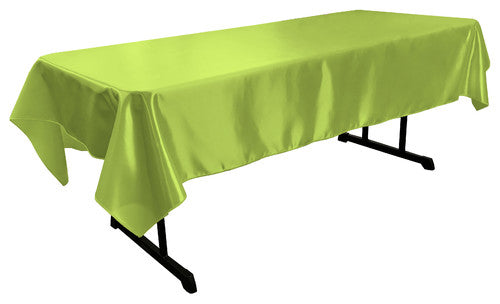 Lime Bridal Satin Rectangular Tablecloth 60 x 108″