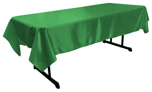 Kelly Green Bridal Satin Rectangular Tablecloth 60 x 108″