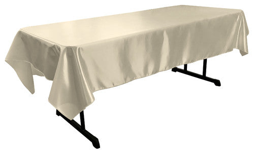 Ivory Bridal Satin Rectangular Tablecloth 60 x 108″