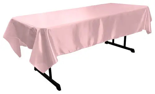 Light Pink Bridal Satin Rectangular Tablecloth 60 x 108″
