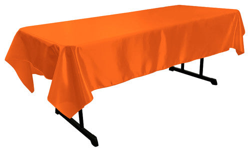 Orange Bridal Satin Rectangular Tablecloth 60 x 108″