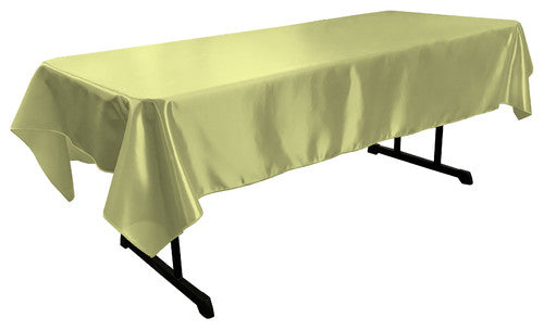 Sage Bridal Satin Rectangular Tablecloth 60 x 108″