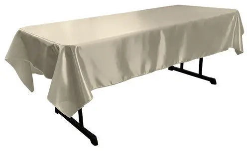 Silver Bridal Satin Rectangular Tablecloth 60 x 126″