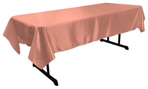 Dusty Rose Bridal Satin Rectangular Tablecloth 60 x 108″