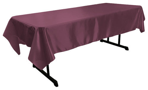 Eggplant Bridal Satin Rectangular Tablecloth 60 x 126″