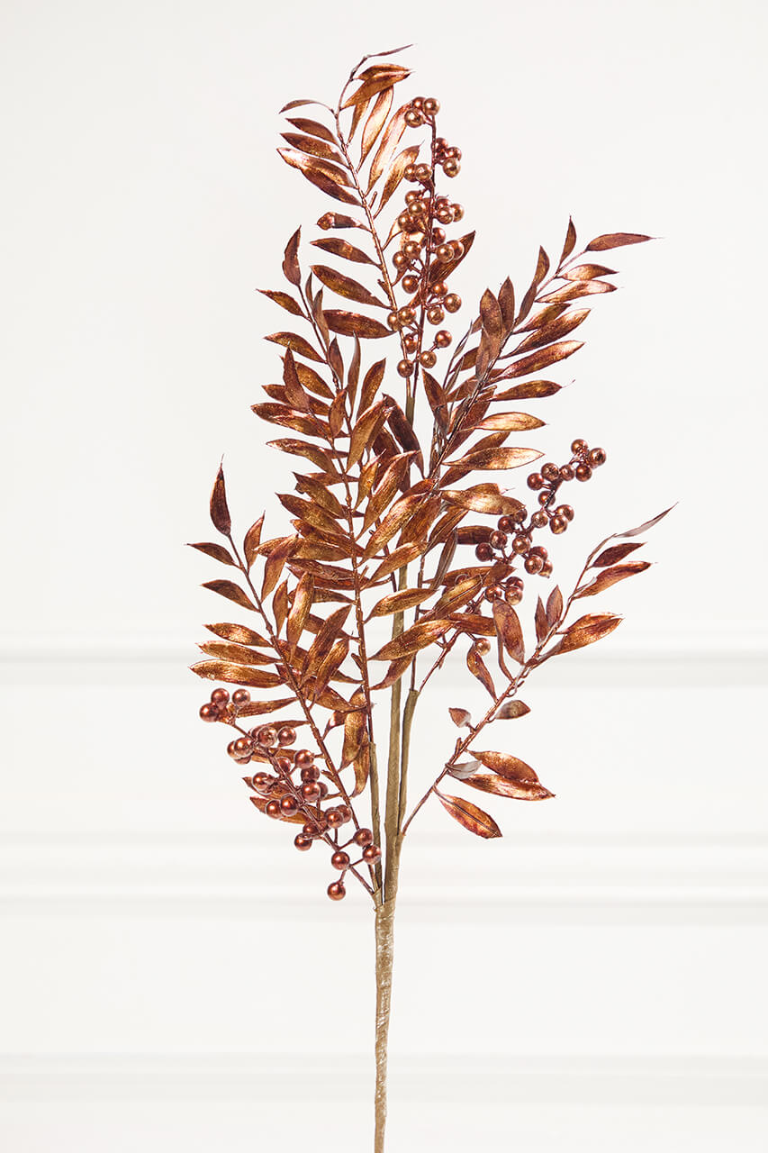 30" Copper Metallic Pepperberry Stem