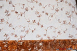 Dahlia Organza Embroidery Polyester Fabric - Embroidered Floral Sheer With Sequins Embellishment, 54" Width (1 Yard)