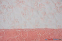 Fantasia Sheer Organza Embroidery Fabric - Embroidered Floral Sheer, 54" Width, Multiple Colors (1 Yard)