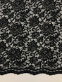 Black Vintage Corded Lace Polyester Fabric - Black, Vintage Corded Lace, 52/54" Width (1 Yard)