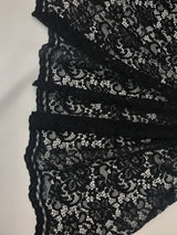 Black Vintage Corded Lace Polyester Fabric - Black, Vintage Corded Lace, 52/54" Width (1 Yard)