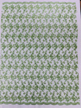 Corded Lace Butterfly Design Polyester Fabric - Butterfly Embroidered Sequin Mesh Lace, 50-54" Width (1 Yard)