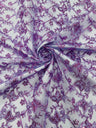 Corded Lace Butterfly Design Polyester Fabric - Butterfly Embroidered Sequin Mesh Lace, 50-54" Width (1 Yard)