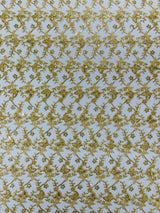 Corded Lace Butterfly Design Polyester Fabric - Butterfly Embroidered Sequin Mesh Lace, 50-54" Width (1 Yard)