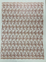 Corded Lace Butterfly Design Polyester Fabric - Butterfly Embroidered Sequin Mesh Lace, 50-54" Width (1 Yard)