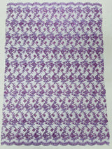 Corded Lace Butterfly Design Polyester Fabric - Butterfly Embroidered Sequin Mesh Lace, 50-54" Width (1 Yard)