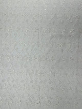 Corded Lace Butterfly Design Polyester Fabric - Butterfly Embroidered Sequin Mesh Lace, 50-54" Width (1 Yard)