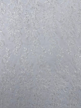 Butterfly Corded Lace Fabric - Butterfly Embroidery, Metallic Sequins, 54" Width (1 Yard)