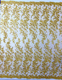 Butterfly Corded Lace Fabric - Butterfly Embroidery, Metallic Sequins, 54" Width (1 Yard)