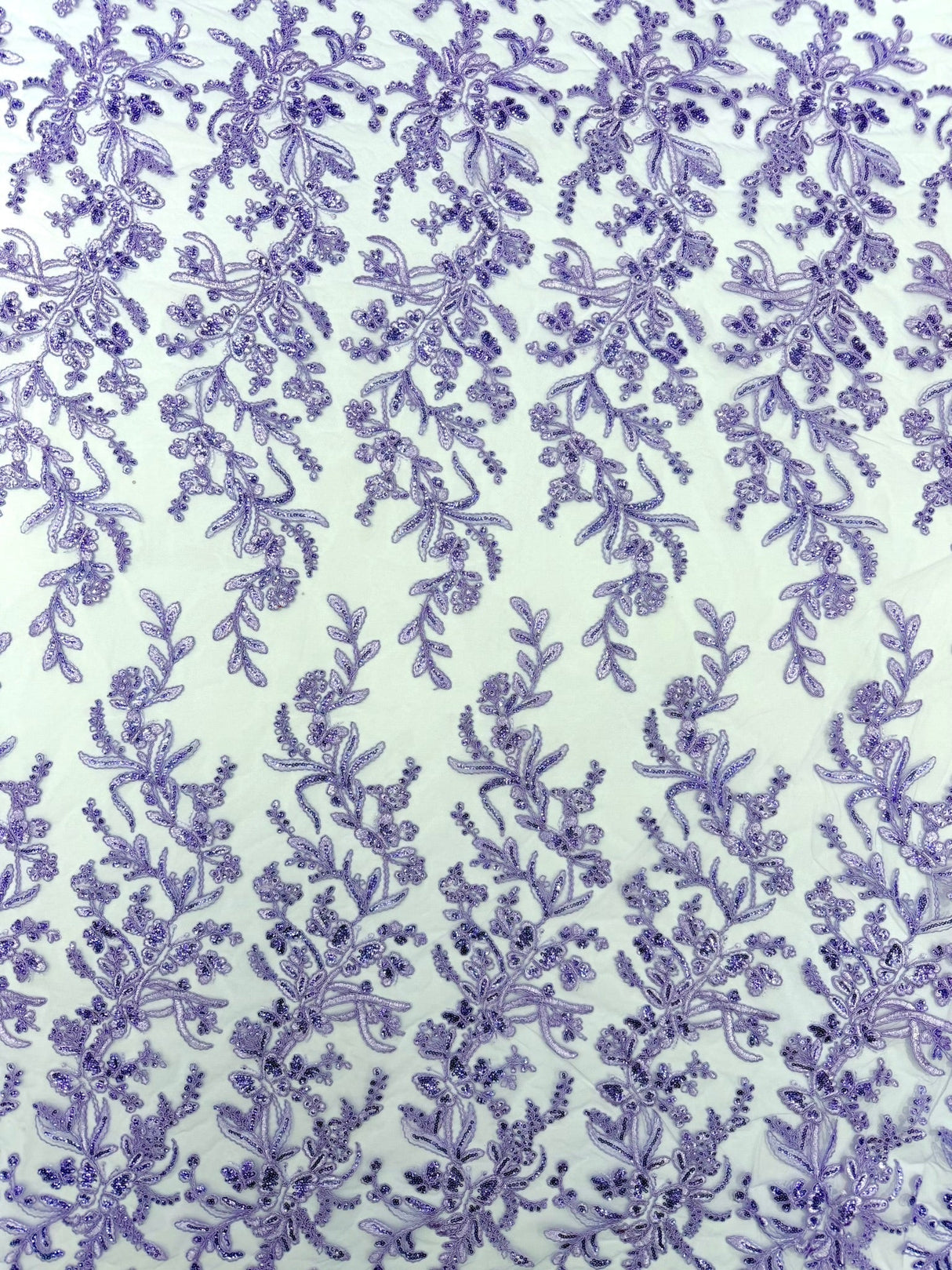 Butterfly Corded Lace Fabric - Butterfly Embroidery, Metallic Sequins, 54" Width (1 Yard)