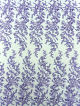Butterfly Corded Lace Fabric - Butterfly Embroidery, Metallic Sequins, 54" Width (1 Yard)