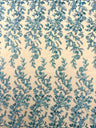 Butterfly Corded Lace Fabric - Butterfly Embroidery, Metallic Sequins, 54" Width (1 Yard)