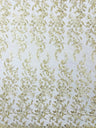 Butterfly Corded Lace Fabric - Butterfly Embroidery, Metallic Sequins, 54" Width (1 Yard)