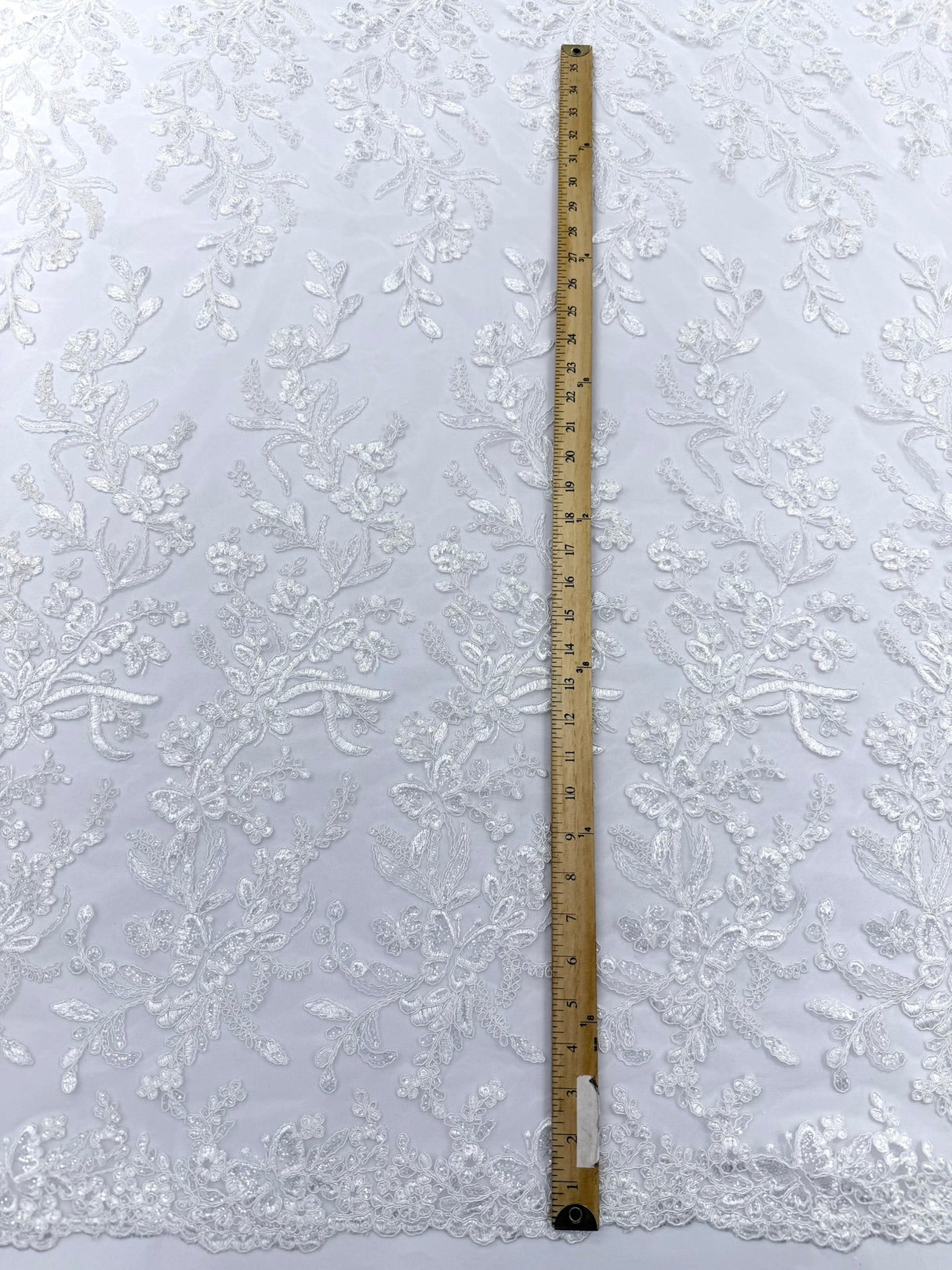 Butterfly Corded Lace Fabric - Butterfly Embroidery, Metallic Sequins, 54" Width (1 Yard)