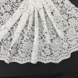 Vintage Corded Lace Polyester Fabric - White Sheer Lace, 52/54" Width