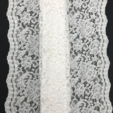 Vintage Corded Lace Polyester Fabric - White Sheer Lace, 52/54" Width