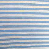Cotton Lycra Cornflower and White Stripe Knit Fabric