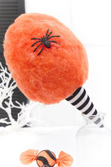 14" Orange Glitter Cotton Candy Halloween Ornament
