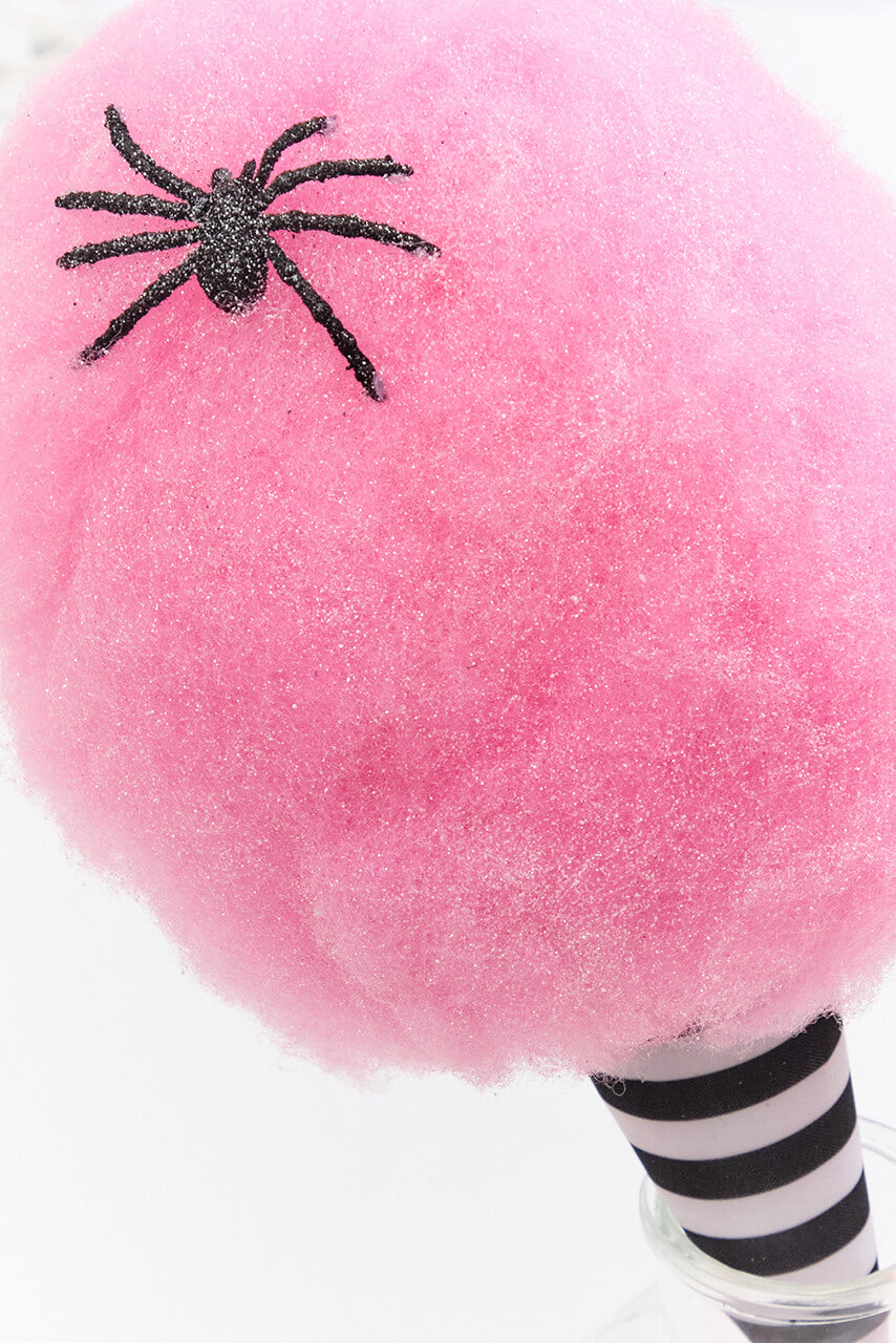 14" Pink Glitter Cotton Candy Halloween Ornament