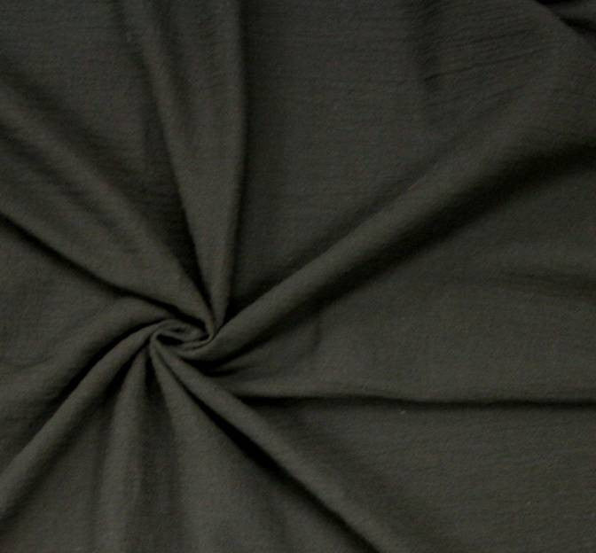 Cotton Gauze 100 Percent Cotton Fabric - Black, Crinkled Texture, 48/50" Width (1 Yard)