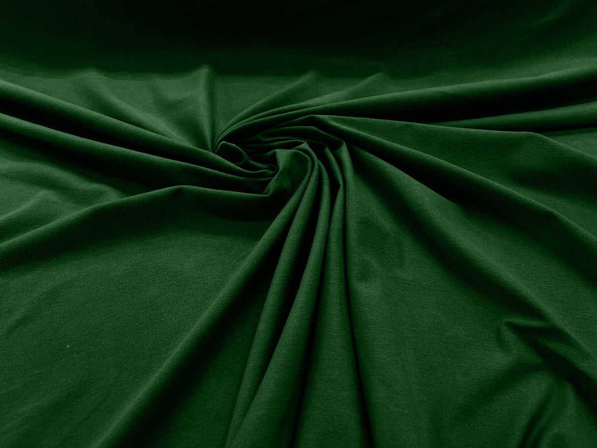 Cotton Jersey Spandex Knit Cotton Spandex Fabric - 58/60" Width, 50% Vertical Stretch, 25% Horizontal Stretch, 180 GSM (1 Yard)