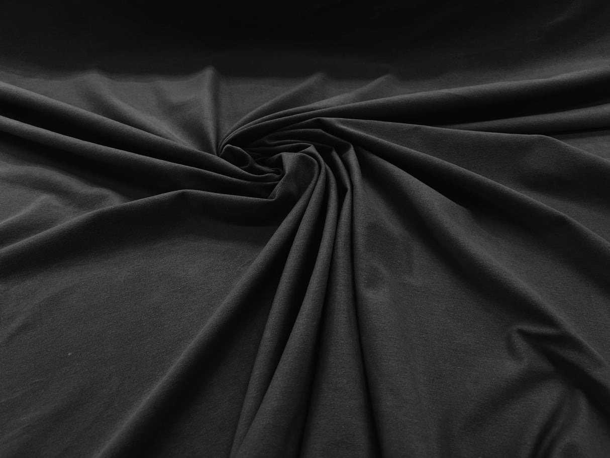 Cotton Jersey Spandex Knit Cotton Spandex Fabric - 58/60" Width, 50% Vertical Stretch, 25% Horizontal Stretch, 180 GSM (1 Yard)