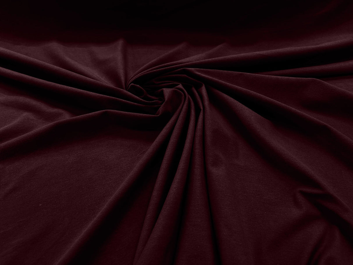 Cotton Jersey Spandex Knit Cotton Spandex Fabric - 58/60" Width, 50% Vertical Stretch, 25% Horizontal Stretch, 180 GSM (1 Yard)