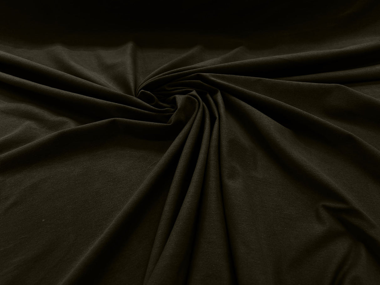 Cotton Jersey Spandex Knit Cotton Spandex Fabric - 58/60" Width, 50% Vertical Stretch, 25% Horizontal Stretch, 180 GSM (1 Yard)