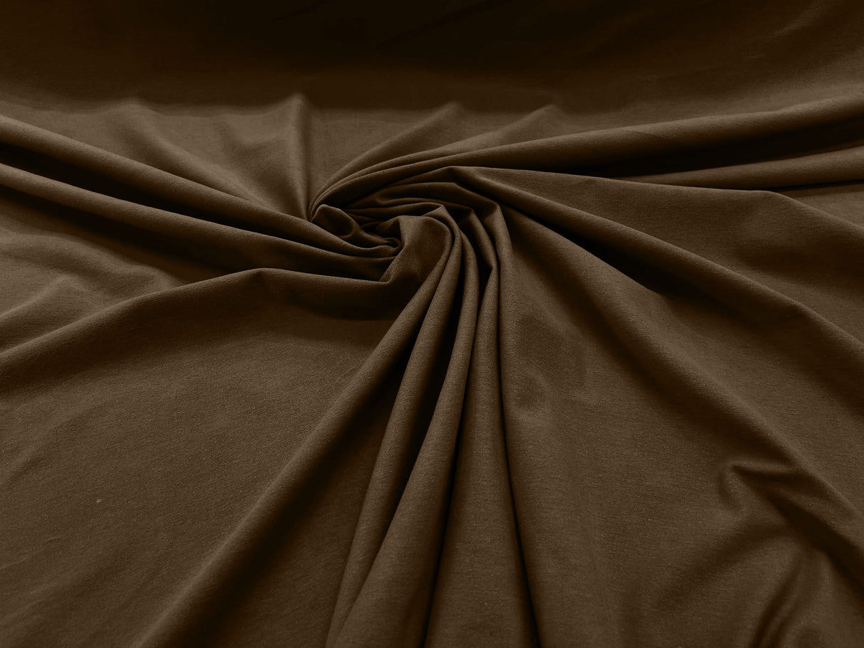 Cotton Jersey Spandex Knit Cotton Spandex Fabric - 58/60" Width, 50% Vertical Stretch, 25% Horizontal Stretch, 180 GSM (1 Yard)