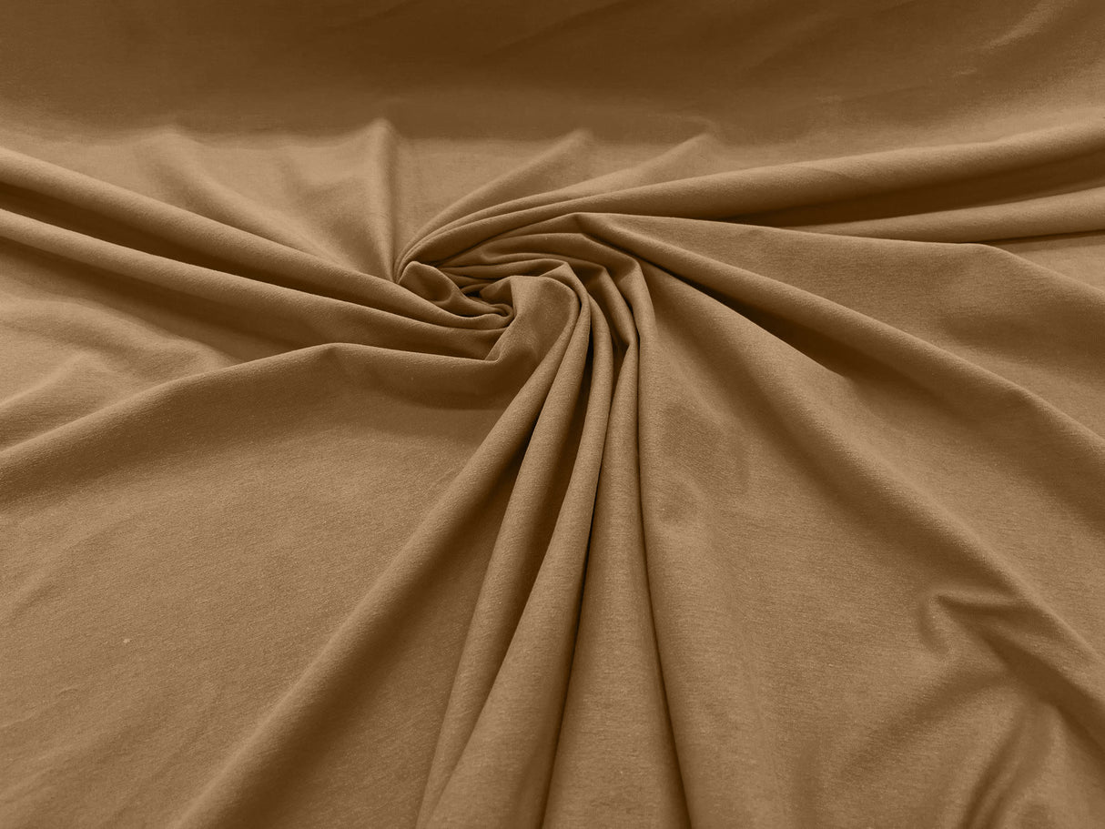 Cotton Jersey Spandex Knit Cotton Spandex Fabric - 58/60" Width, 50% Vertical Stretch, 25% Horizontal Stretch, 180 GSM (1 Yard)