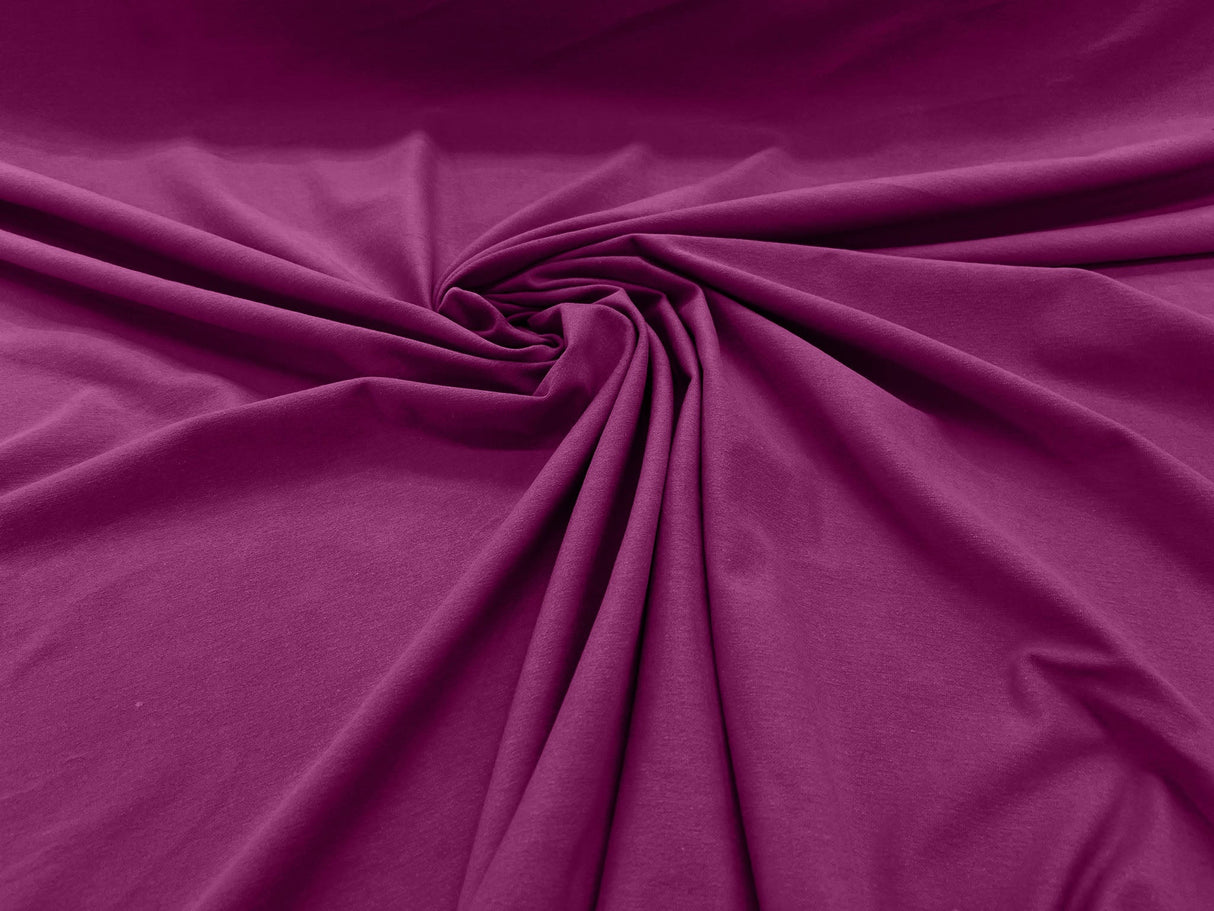 Cotton Jersey Spandex Knit Cotton Spandex Fabric - 58/60" Width, 50% Vertical Stretch, 25% Horizontal Stretch, 180 GSM (1 Yard)