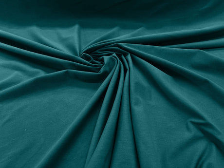Cotton Jersey Spandex Knit Cotton Spandex Fabric - 58/60" Width, 50% Vertical Stretch, 25% Horizontal Stretch, 180 GSM (1 Yard)