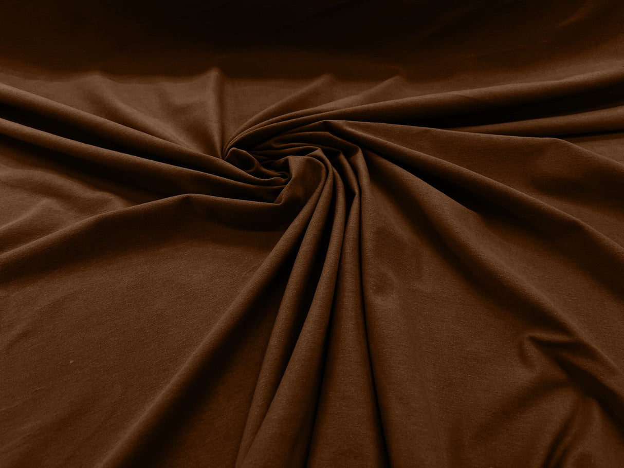 Cotton Jersey Spandex Knit Cotton Spandex Fabric - 58/60" Width, 50% Vertical Stretch, 25% Horizontal Stretch, 180 GSM (1 Yard)