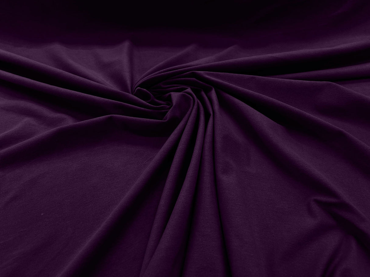 Cotton Jersey Spandex Knit Cotton Spandex Fabric - 58/60" Width, 50% Vertical Stretch, 25% Horizontal Stretch, 180 GSM (1 Yard)