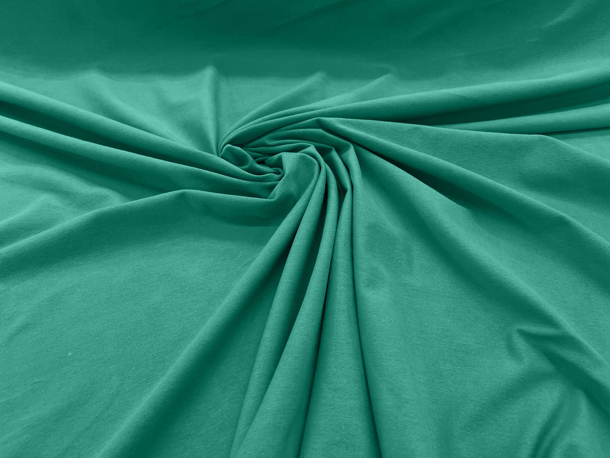 Cotton Jersey Spandex Knit Cotton Spandex Fabric - 58/60" Width, 50% Vertical Stretch, 25% Horizontal Stretch, 180 GSM (1 Yard)