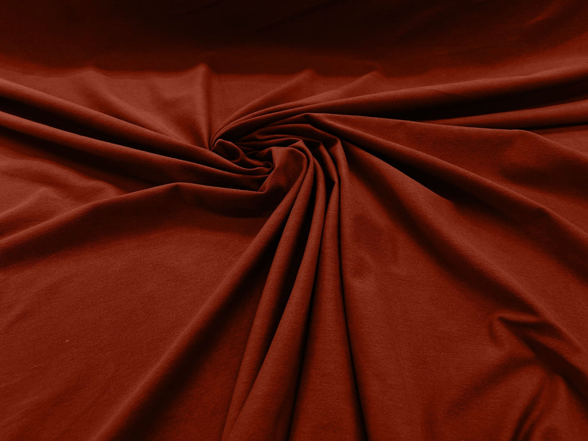 Cotton Jersey Spandex Knit Cotton Spandex Fabric - 58/60" Width, 50% Vertical Stretch, 25% Horizontal Stretch, 180 GSM (1 Yard)
