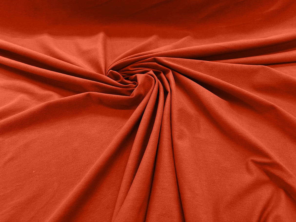 Cotton Jersey Spandex Knit Cotton Spandex Fabric - 58/60" Width, 50% Vertical Stretch, 25% Horizontal Stretch, 180 GSM (1 Yard)