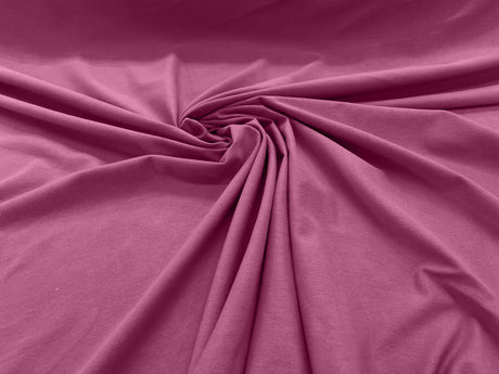 Cotton Jersey Spandex Knit Cotton Spandex Fabric - 58/60" Width, 50% Vertical Stretch, 25% Horizontal Stretch, 180 GSM (1 Yard)
