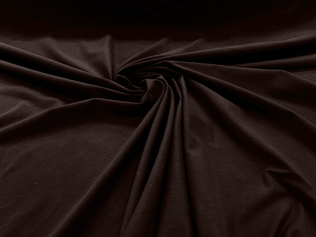 Cotton Jersey Spandex Knit Cotton Spandex Fabric - 58/60" Width, 50% Vertical Stretch, 25% Horizontal Stretch, 180 GSM (1 Yard)